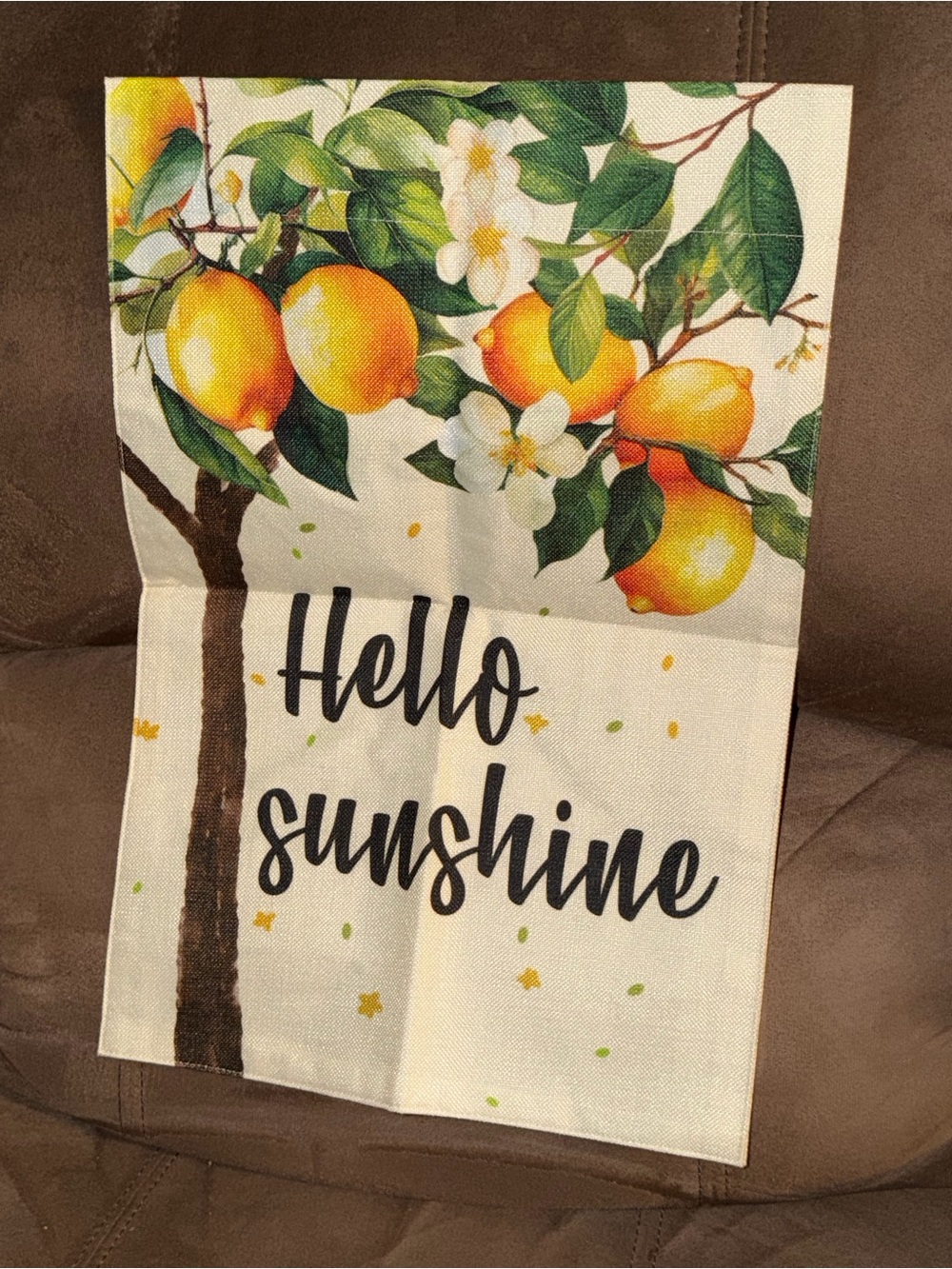 Hello Sunshine Lemon Tree Decorative Flag